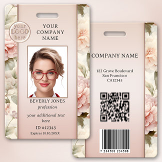 Badge d'identification de photo de style féminin r