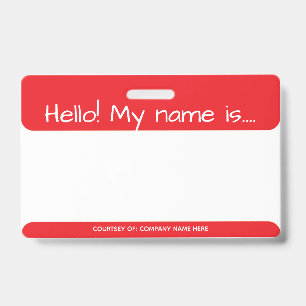 Badge d'identification de visiteur rouge