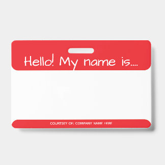 Badge d'identification de visiteur rouge