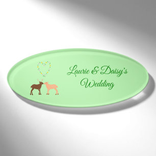 Badge D'identification Deer Couple et Daisy Heart Mariage personnalisé