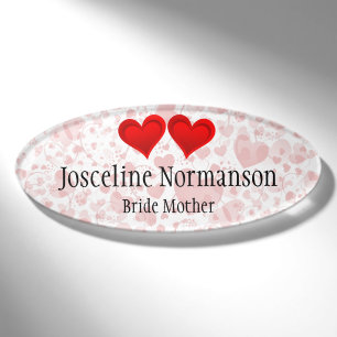 Badge D'identification Dégradés CŒUR ROUGE AMOUR + votre fond & idées