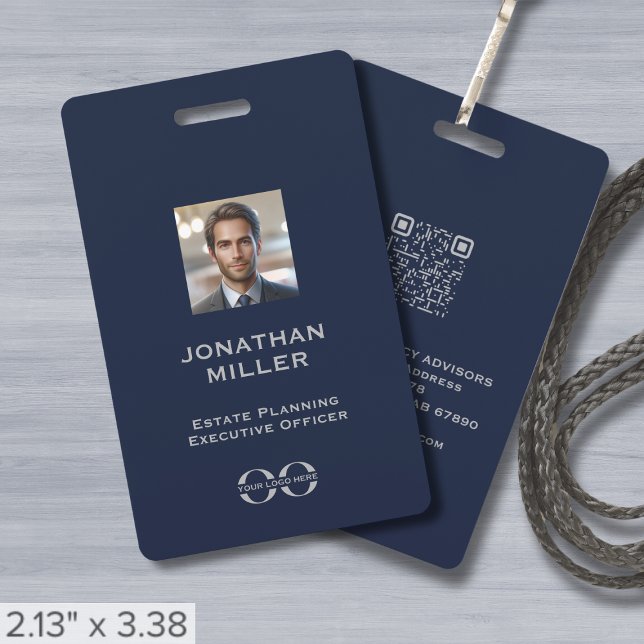 Badge d'identification d'employé avec code QR phot (Créateur téléchargé)
