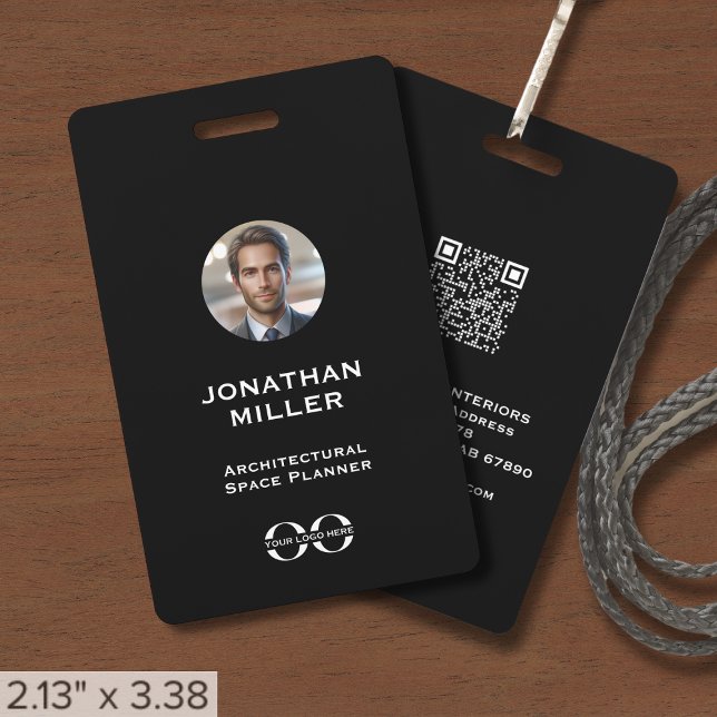 Badge d'identification d'employé avec code QR phot (Créateur téléchargé)