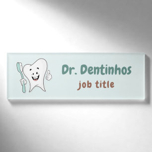 Badge D'identification Dent mignonne de personnel dentaire de bureau de