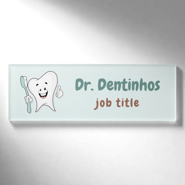 Badge D'identification Dent mignonne de personnel dentaire de bureau de (Devant)