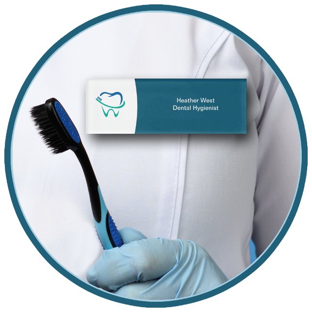 Badge D'identification Dentist Office Staff Trendy Name Tags (Créateur téléchargé)