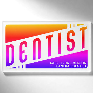 Badge D'identification dentiste rétro