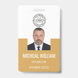Badge d'identification d'entreprise jaune