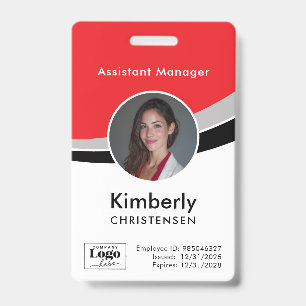 Badge d'identification d'entreprise Rouge Blanc No