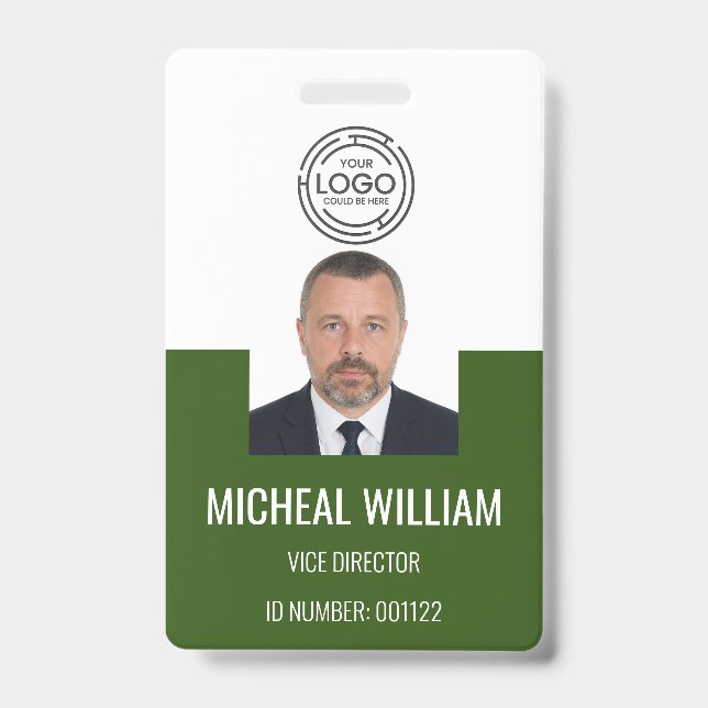 Badge d'identification d'entreprise vert (Avant)