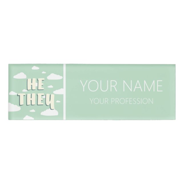 Badge D'identification Des Nuages Verts Qu'Ils Prononononounent (Devant)