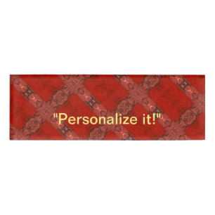 Badge D'identification Design abstrait rouge et noir carrelé et miroir