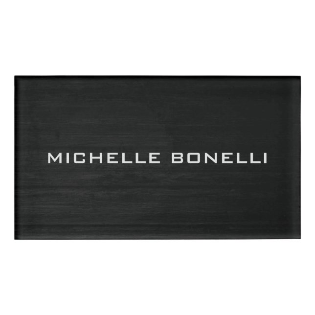 Badge D'identification Design Arrière - plan en bois gris clair moderne (Devant)