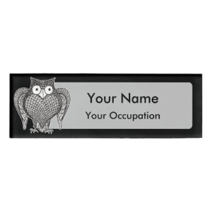 Badge D'identification Dessin de croquis de hibou