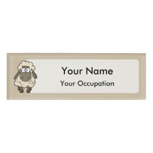Badge D'identification Dessin en mouton beige