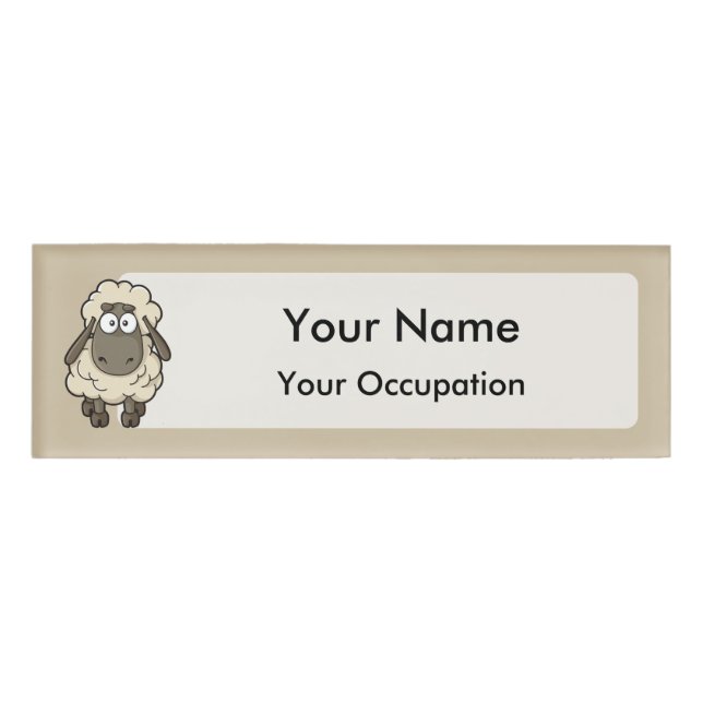 Badge D'identification Dessin en mouton beige (Devant)