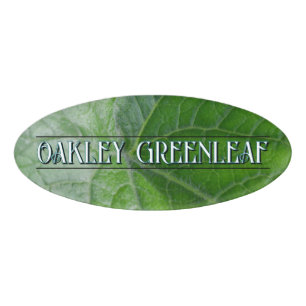 Badge D'identification Détail de la veine Feuille verte Nom et image pers