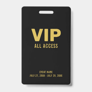 Badge d'identification d'événement Pass All Access