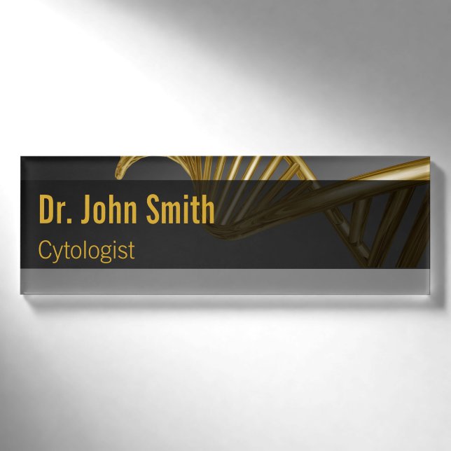Badge D'identification DNA Strand Professional Gold Medical Luxury (Devant)