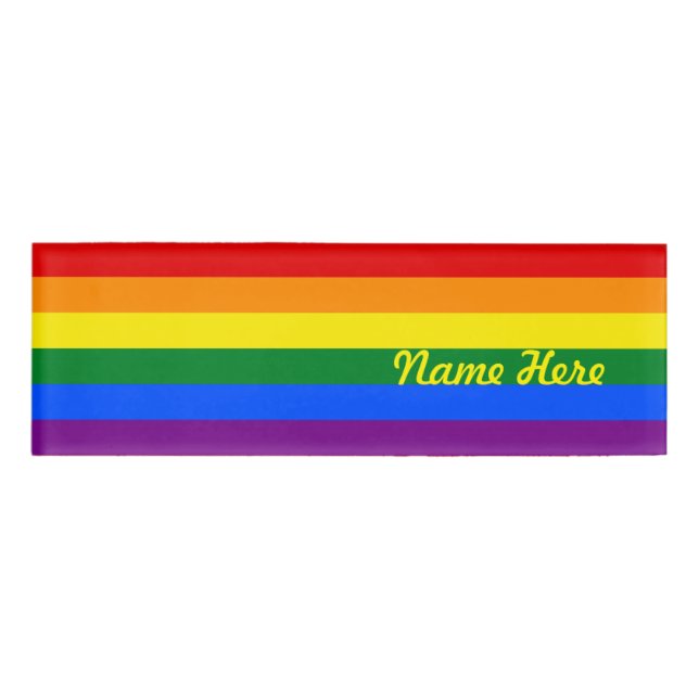 Badge D'identification Drapeau de gay pride d'arc-en-ciel (Devant)