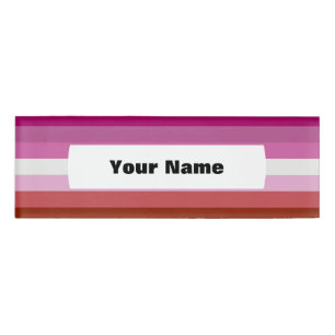 Badge D'identification Drapeau de la fierté lesbienne Lipstick