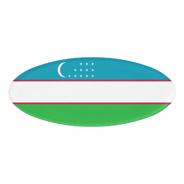 Badge D'identification Drapeau de l'Ouzbékistan (Devant)