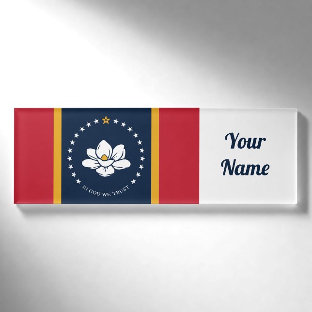 Badge D'identification Drapeau du Mississippi 2020 (Devant)