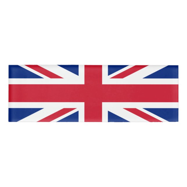 Badge D'identification Drapeau du Royaume-Uni Nom Balise (Devant)