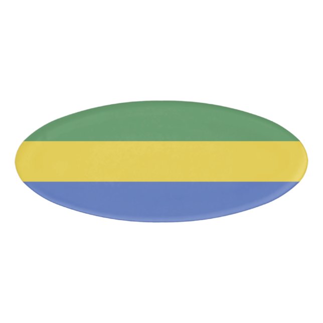 Badge D'identification Drapeau Gabon (Devant)