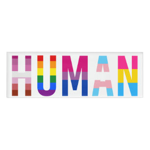 Badge D'identification Drapeau LGBT HUMAN Mois Gay pride Transgenre