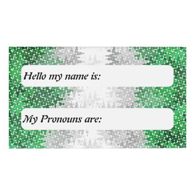 Badge D'identification Drapeau Personnalisable Grayromantic Pride Boho (Devant)