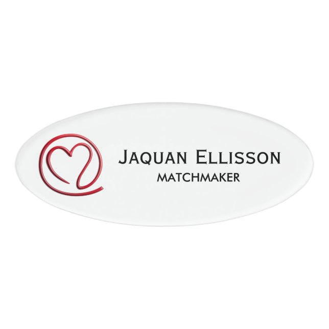Badge D'identification e-mail pour vous - conception cardiaque + vos idée (Devant)