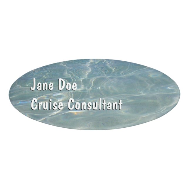 Badge D'identification Eau des Caraïbes Bleu Abstrait Nature (Devant)