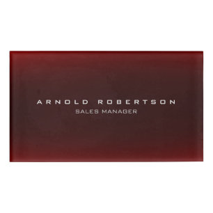 Badge D'identification Élégant Brown rouge professionnel moderne