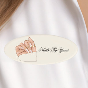 Badge D'identification Élégant Chic Manicurist Nail Salon Professionnel