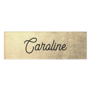 Badge D'identification Élégant employé de script Gold