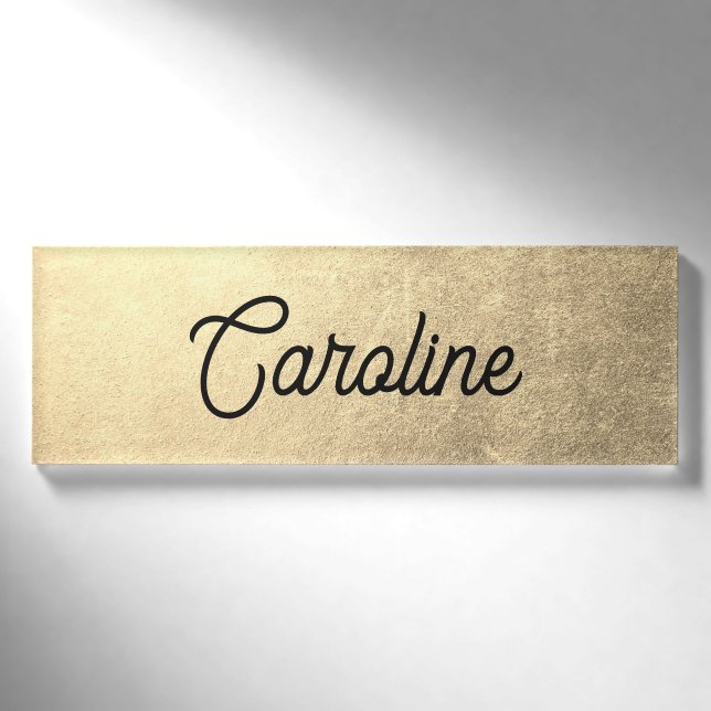 Badge D'identification Élégant employé de script Gold (Devant)