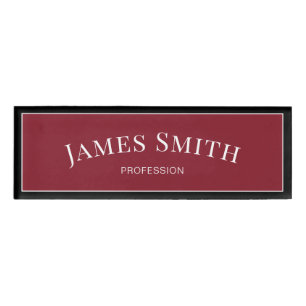 Badge D'identification Elégant noir et rouge foncé : tendance et professi