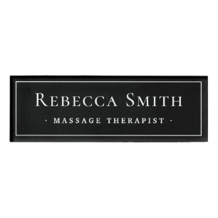 Badge D'identification Élégant noir solide