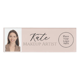 Badge D'identification Élégante Marque de Beauté Rose Pâle pour Entrepris