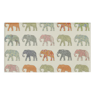 Badge D'identification Eléphant Coloré Animal Motif contemporain