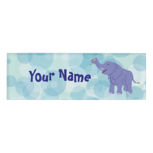 Badge D'identification Éléphant heureux