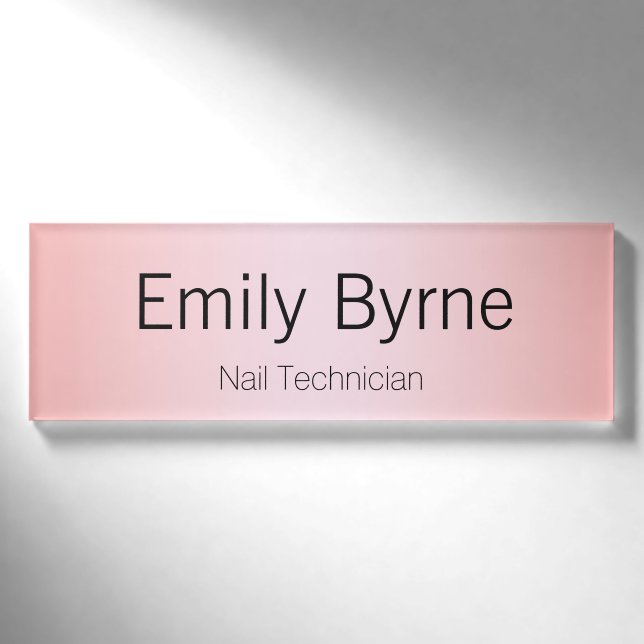 Badge D'identification Employé rose simple Personnel Nom magnétique Balis (Devant)