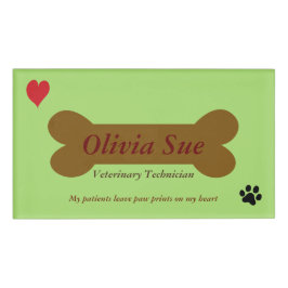 Badge D'identification Empreintes de pattes vétérinaires de technicien
