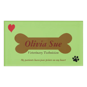 Badge D'identification Empreintes de pattes vétérinaires de technicien
