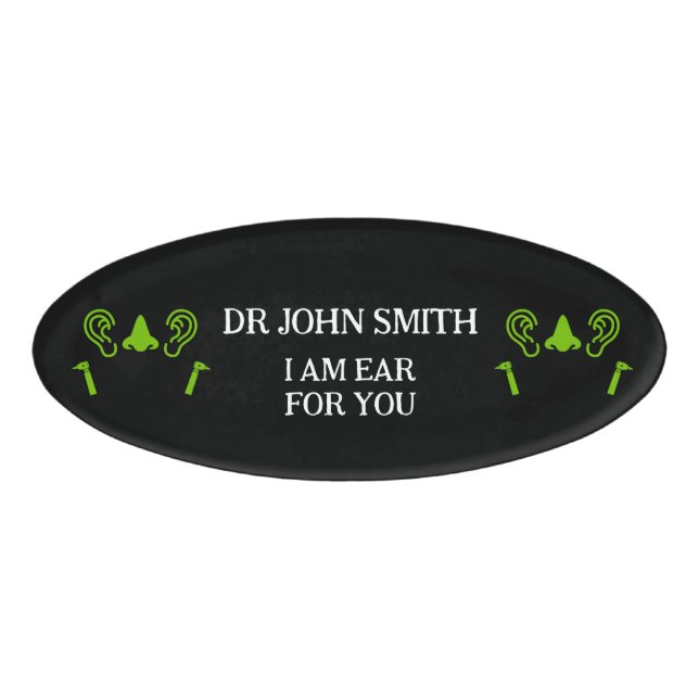 Badge D'identification ENT Otolaryngologie Otorhinolaryngologue (Devant)