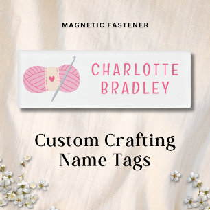 Badge D'identification Entreprise de crochet personnalisée Fil rose