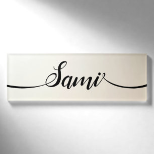 Badge D'identification Étiquette Calligraphie Personnel Employé Nom magné