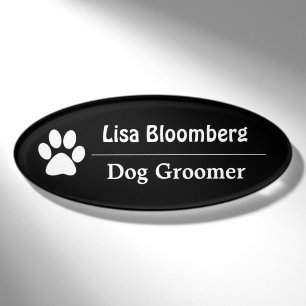 Badge D'identification Étiquette de nom de Groomer de chien personnalis