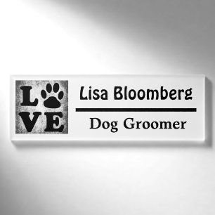 Badge D'identification Étiquette de nom de Groomer de chien personnalis